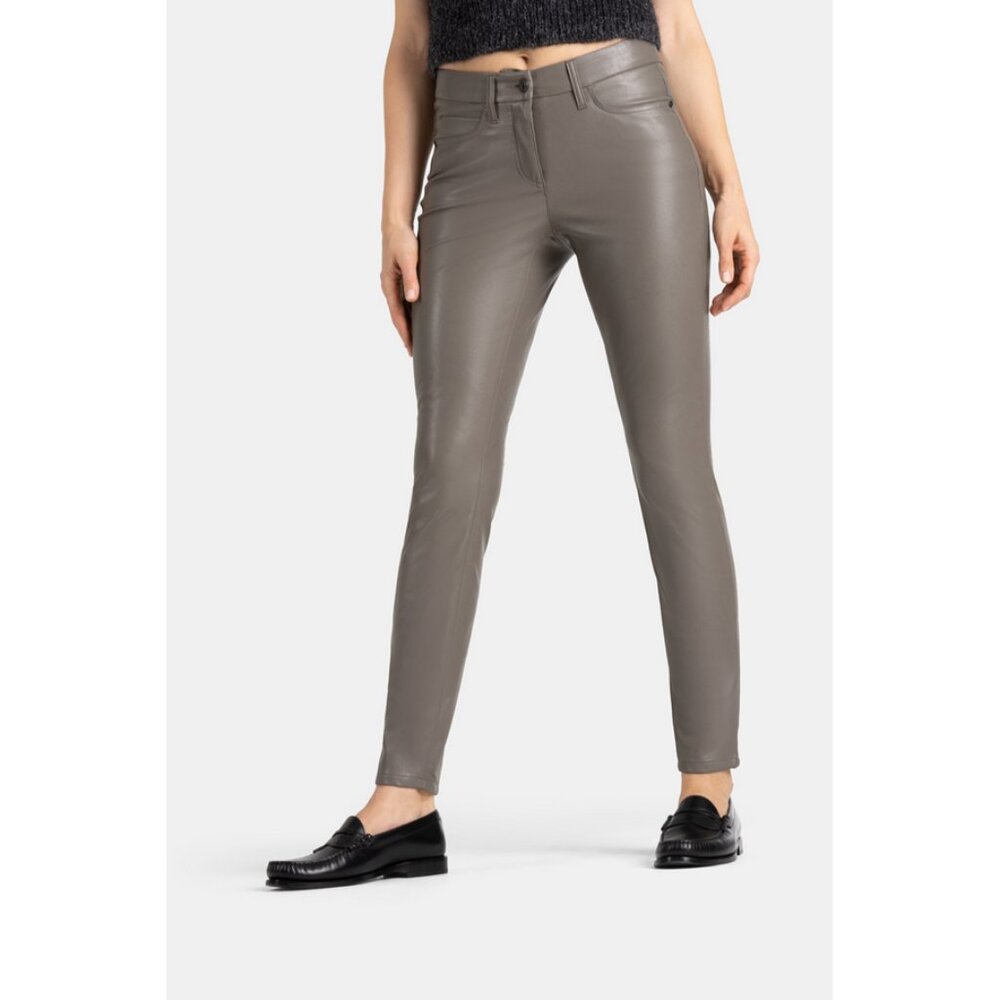 Cambio Ray Sz. 2 New 5 Pocket Faux Leather Pants in Dusty Mermaid Olive
